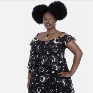 Killstar - Astral Light Lace Up Shirt [PLUS] 3X NWT